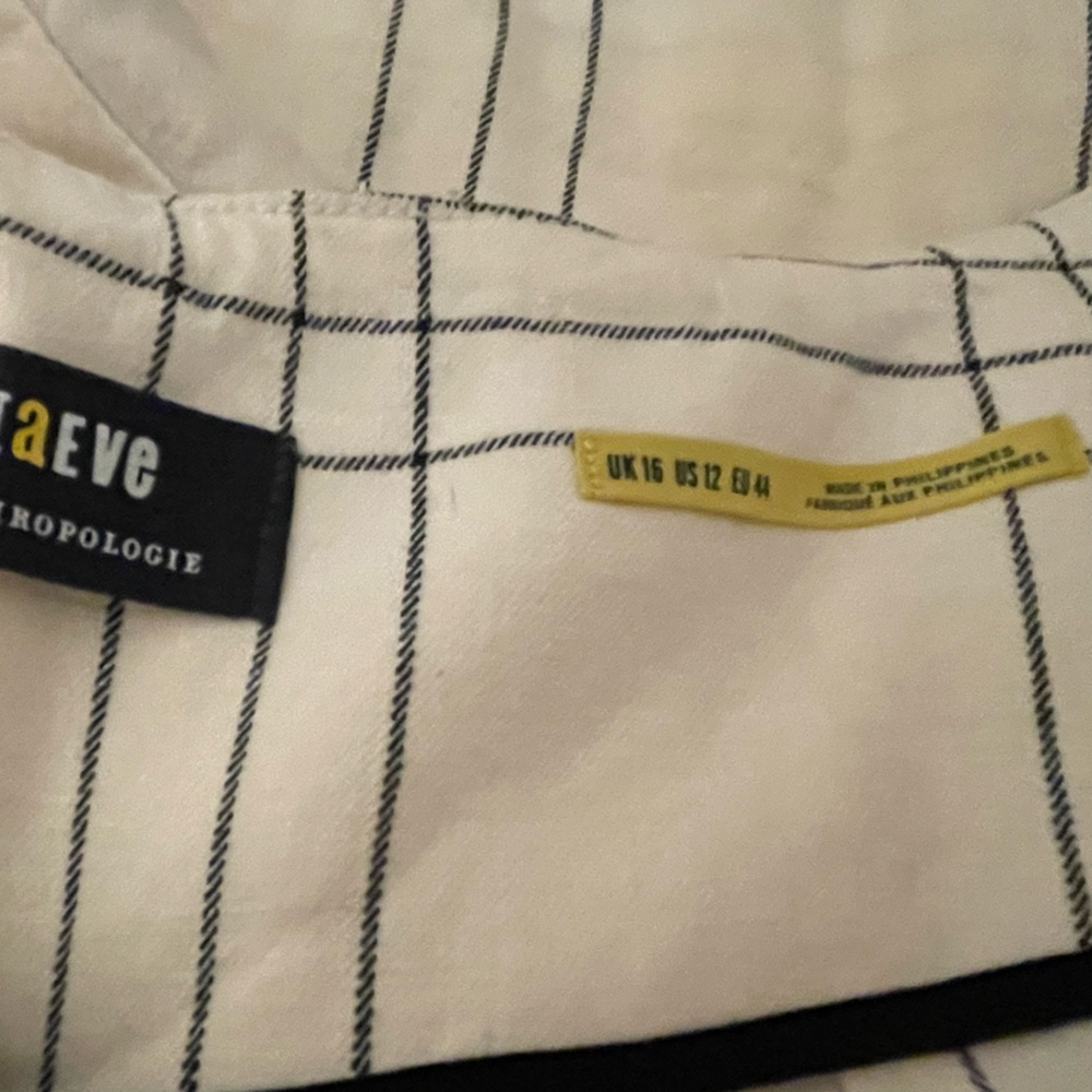 Anthropologie Maeve Pleated Black and White Culottes Pants Size 12, New W/O Tags - Picture 8 of 13